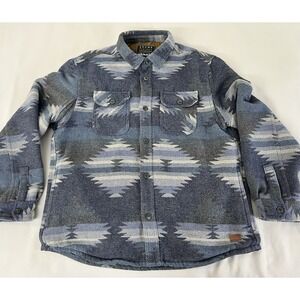 Jachs New York Shirt Jacket Men's Blue Aztec Western Heavy XL Long‎ Sleeve